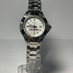 UConn Huskies NCAA Stainless-Steel Women's Watch by Fossil NEW